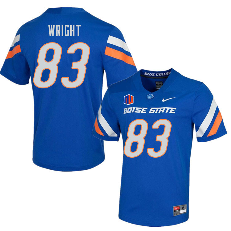 Men-Youth #83 Cole Wright Boise State Broncos College Football Jerseys Stitched-Royal